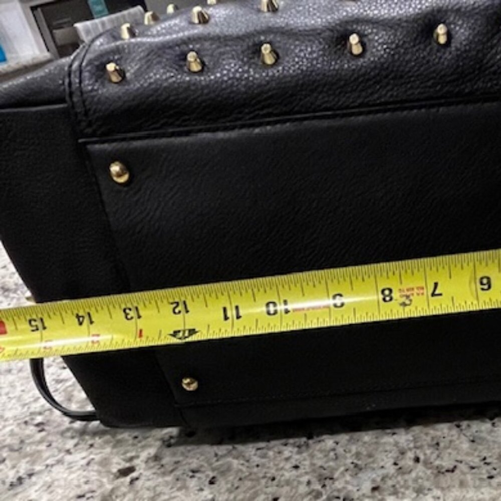 Vintage Ralph Lauren Black Pebbled Leather Gold Studded Stachel Bag - Picture 12 of 16